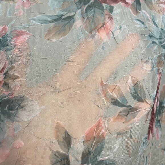 Floral Blouse Jacket Sheer Textured Fabric Sz 20W Short Sleeve Women Cottagecore - Picture 13 of 14